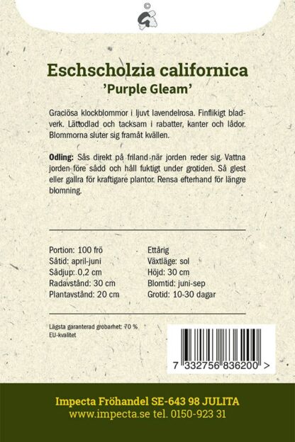 Frö Purple Gleam baksida