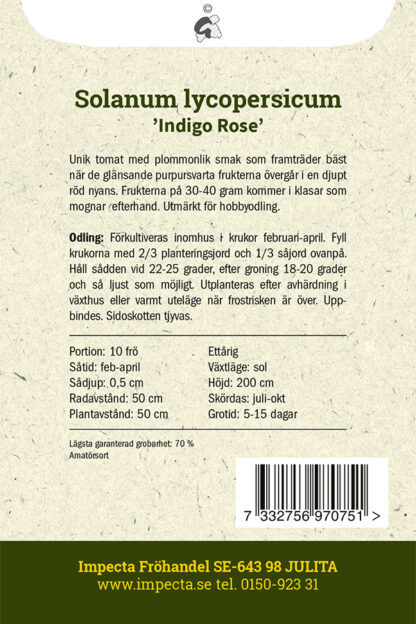 Frö Indigo Rose baksida