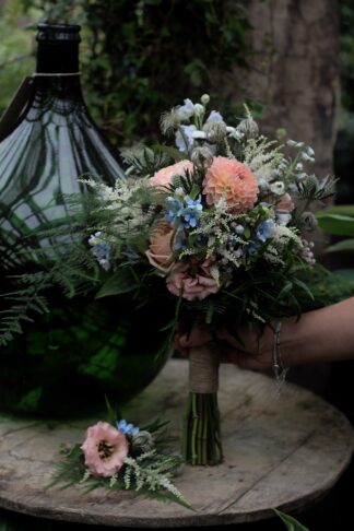 Brudbinderi - Aprikos/blå